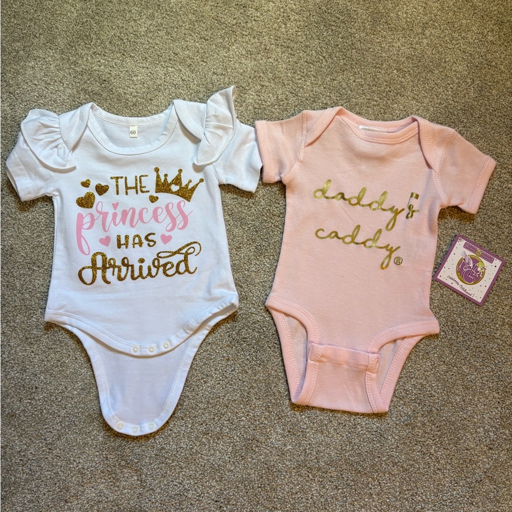 Gold and Pink Baby One Piece Set